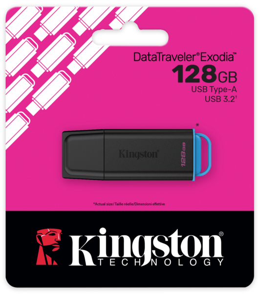Flash Drive Kingston DT Exodia 128GB USB 3.2 Black/Blue - Фото 4 Flash Drive Kingston DT Exodia 128GB USB 3.2 Black/Blue - изображение 4