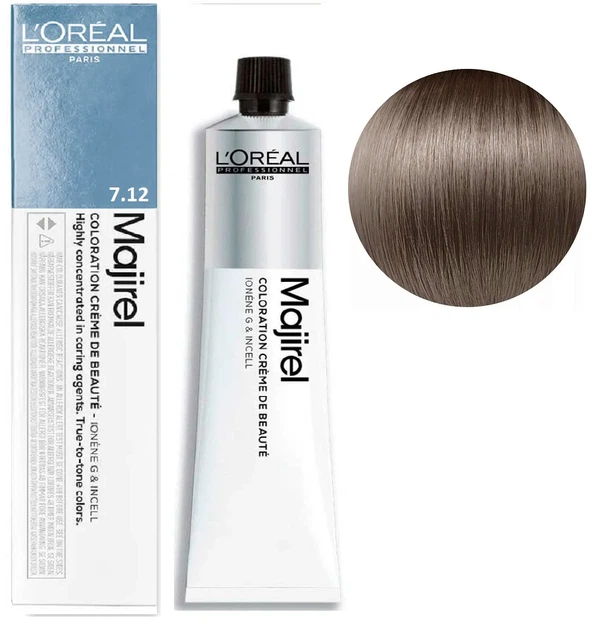 Фарба для волосся стійка L'Oreal Professionnel Majirel 7/12 блондин попелясто-фіолетовий 60 мл - Фото 1 Фарба для волосся стійка L'Oreal Professionnel Majirel 7/12 блондин попелясто-фіолетовий 60 мл - изображение 1