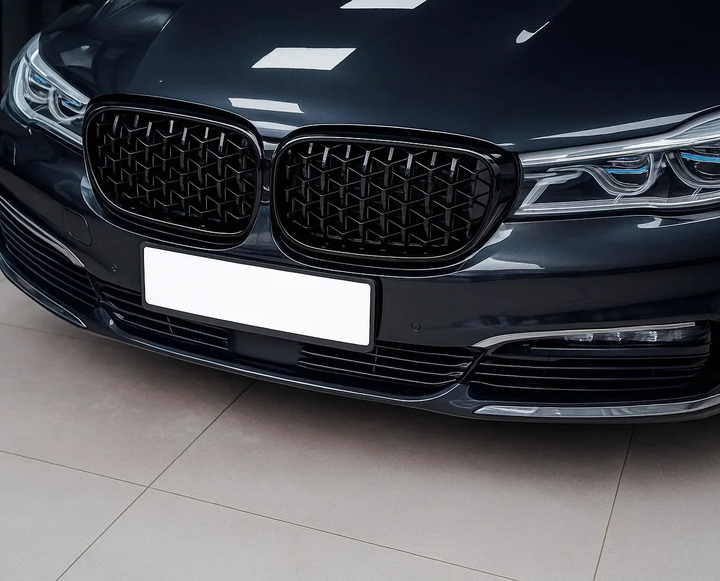 Ноздри решетка радиатора Diamond Black черный глянец для BMW 7 серия G11/G12 2015-2022 гг - изображение 3