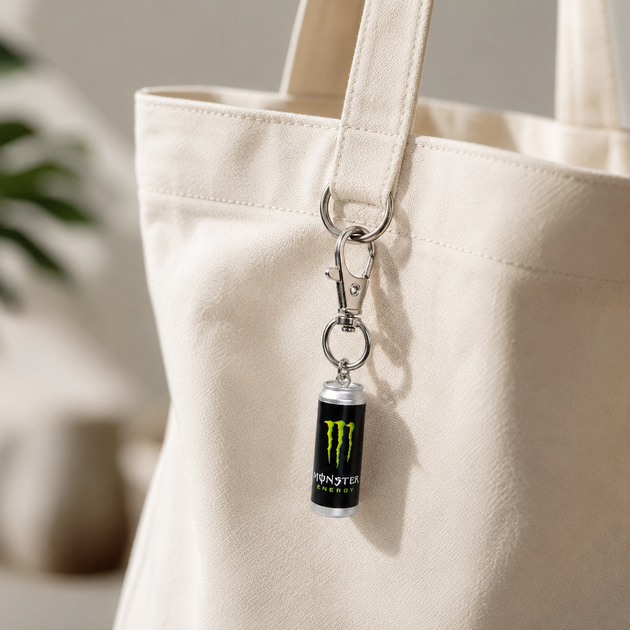 Брелок Monster Energy Original черный, мини банка энергетика, брелок энергетик Монстер - изображение 6