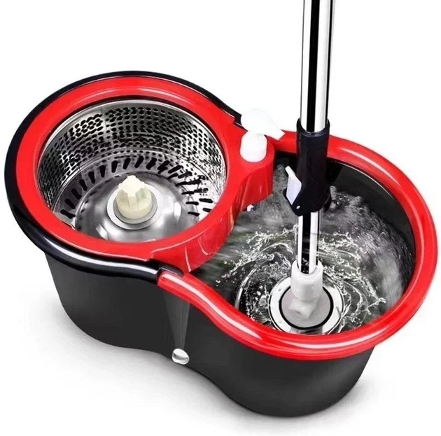 Швабра с ведром и автоматической отжимом Spin Mop 360 10 л Черная - изображение 3