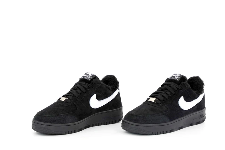 Кроссовки зимние мужские Ni Air Force 1 black с мехом / кеды Най аир Форс 1 черные на меху 41 - изображение 3