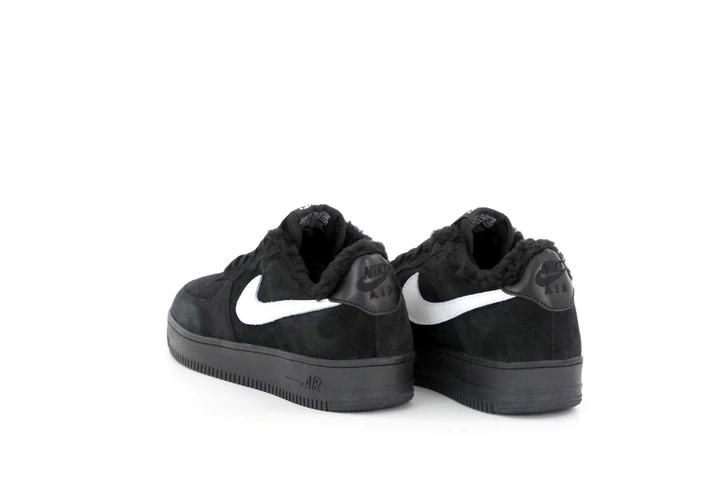 Кроссовки зимние мужские Ni Air Force 1 black с мехом / кеды Най аир Форс 1 черные на меху 41 - изображение 5