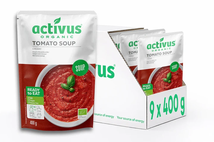 Упаковка суп томатний ACTIVUS 9х400 г.(C-02-009-U-pak) - Фото 1 Упаковка суп томатний ACTIVUS 9х400 г.(C-02-009-U-pak) - зображення 1