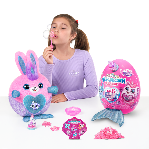 Кукла ZURU Cloud Wave Unicorn Magic Egg Mermaid плюшевая для девочек - изображение 4