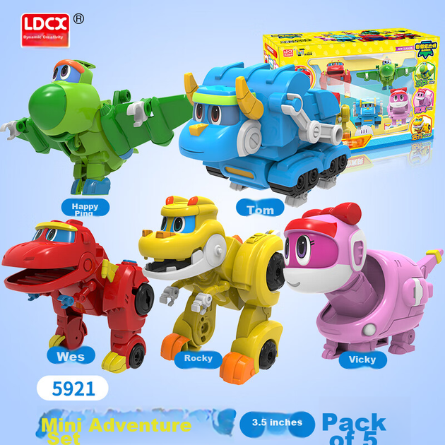 Набор LDCX Mini трансформирующийся динозавр, для мальчиков 3-6 лет, подарочный - изображение 2