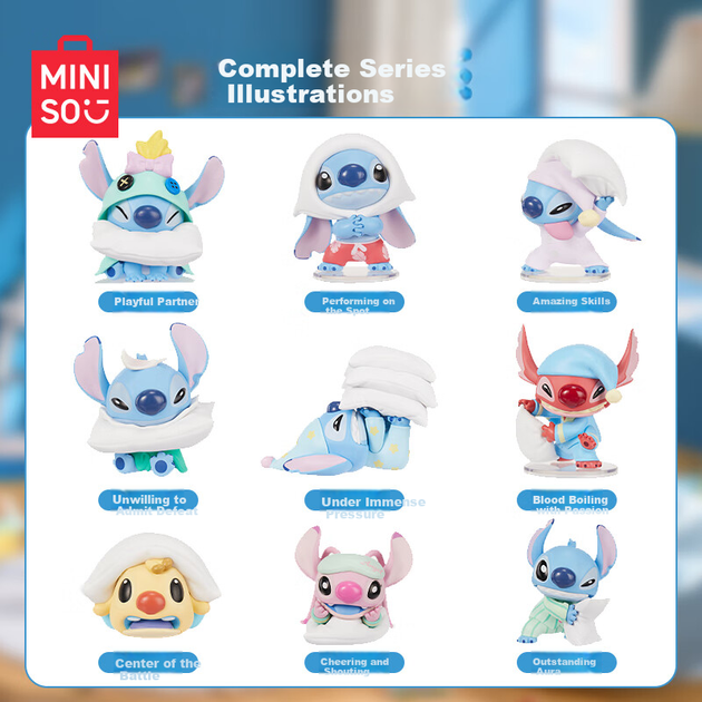 Подушка MINISO Disney Stitch, фигурка в закрытой коробке, декоративная игрушка, подарок на день рождения для мужчин и женщин, одна упаковка. - изображение 7