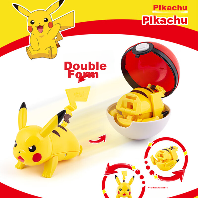 Игрушка-трансформер ZhuangChen Pokemon покебол Пикачу, 6 дюймов - изображение 5