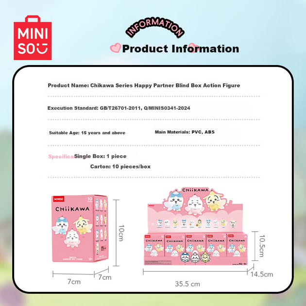 Фигурка MINISO Chiikawa Happy Companion в закрытой коробке, игрушка, Усаги Джи И, Little Eight, подарок на день рождения для мужчин и женщин. - изображение 5
