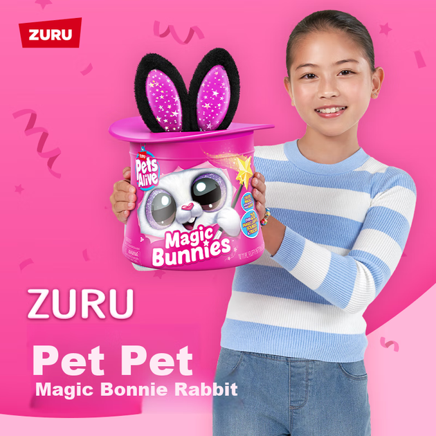 Интерактивная светящаяся музыкальная игрушка-сюрприз ZURU Pet Magic Bonnie Rabbit Surprise Blind Box — прекрасный подарок на день рождения для девочки. - изображение 6