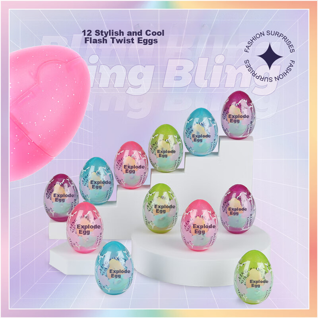 Аксесуари для сліпих коробок DanBaoLe Gacha, іграшка своїми руками, подарунок для дівчаток - мила машина Gacha + 12 щасливих яєць - зображення 7