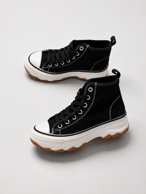 Высокие кеды в стиле Converse Женские Navigator Черно-белый 36 (23,5 cм) Код: B26348 black-white - Фото 5 Высокие кеды в стиле Converse Женские Navigator Черно-белый 36 (23,5 cм) Код: B26348 black-white - изображение 5