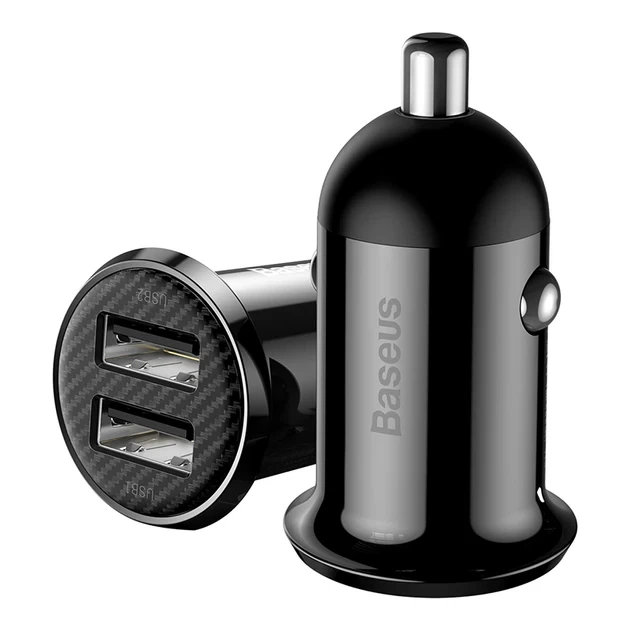Автомобільний зарядний пристрій Baseus Grain Pro Car Charger 4.8A 2USB Black - Фото 2 Автомобільний зарядний пристрій Baseus Grain Pro Car Charger 4.8A 2USB Black - изображение 2