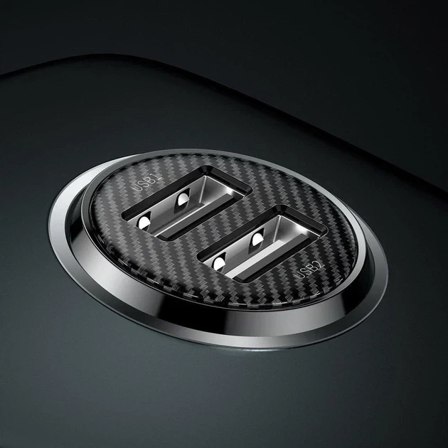 Автомобільний зарядний пристрій Baseus Grain Pro Car Charger 4.8A 2USB Black - Фото 5 Автомобільний зарядний пристрій Baseus Grain Pro Car Charger 4.8A 2USB Black - изображение 5