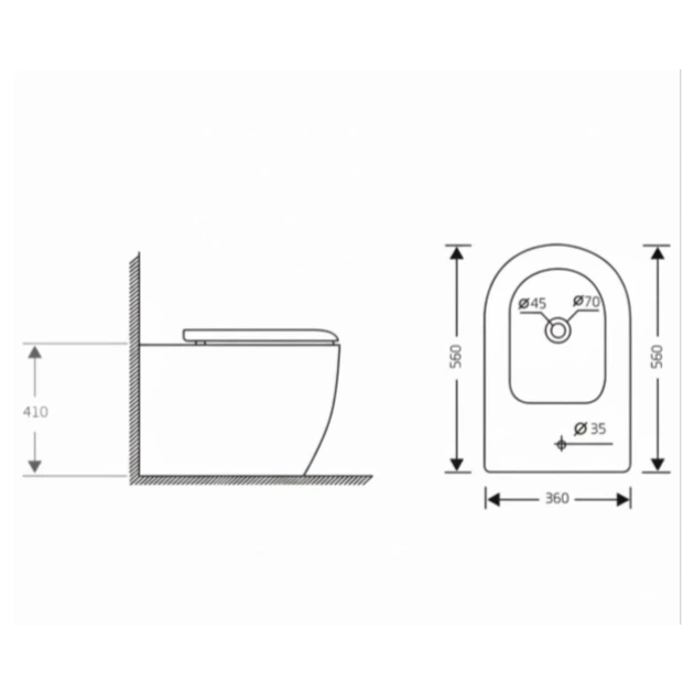 Биде напольное Qtap Jay 560х360х410 мм, White QT07443375W - изображение 2