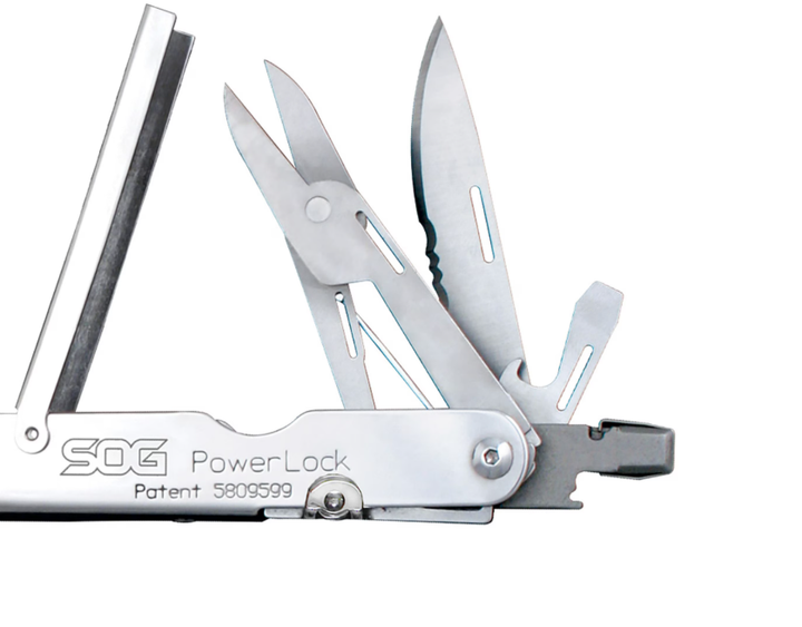 Мультитул SOG PowerLock Ножиці 18 Інструментів (SOG-S60N-CP) Білий - Фото 6 Мультитул SOG PowerLock Ножиці 18 Інструментів (SOG-S60N-CP) Білий - зображення 6