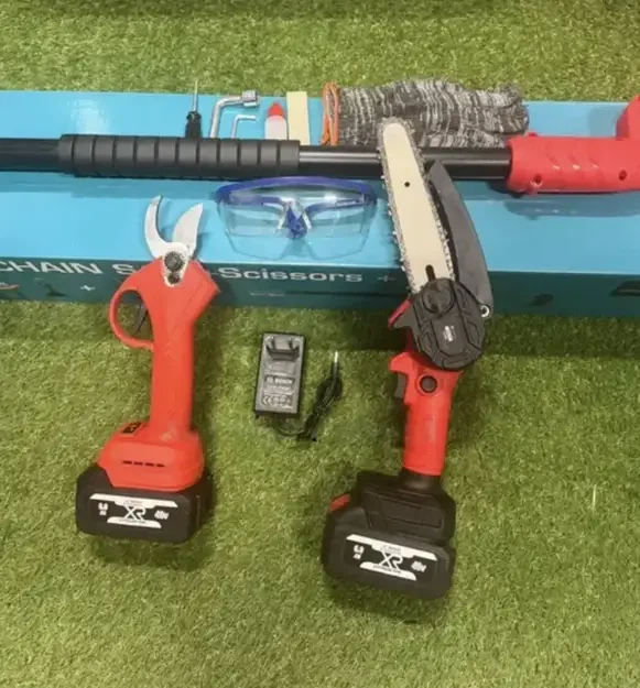 Садовый набор 3в1 Bosch 48 В 6 А·ч аккумуляторный секатор DUP365 мини пила DUC280HN цепная 200 мм высоторез телескопический 2.5 м бесщеточный для обрезки деревьев веток кустов ухода за садом - изображение 7