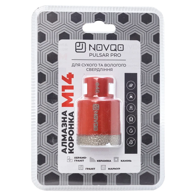 Алмазная коронка NOVQO Pulsar PRO 40мм (М14) (BP_1108) - Фото 3 Алмазная коронка NOVQO Pulsar PRO 40мм (М14) (BP_1108) - изображение 3