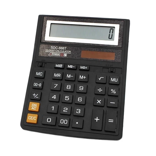 Офисный калькулятор (19,4х15х2,8см), от батареек, KK 888T, Черный / Калькулятор настольный / Электронный калькулятор - изображение 3