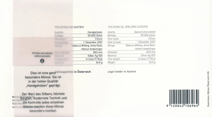 Срібна монета 5 євро Птах щастя у сувенірному пакованні. Кохання BU. Австрія 2022. Austria 5 euro - NEW YEAR COIN 2022 - HAPPINESS IS A BIRD - Фото 2 Срібна монета 5 євро Птах щастя у сувенірному пакованні. Кохання BU. Австрія 2022. Austria 5 euro - NEW YEAR COIN 2022 - HAPPINESS IS A BIRD - изображение 2