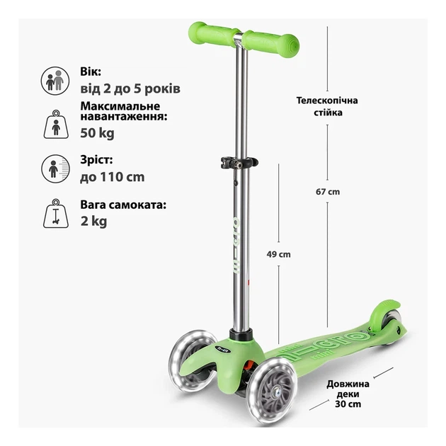 Самокат Micro Mini Deluxe Glow Led MMD216, MMD216 - изображение 6