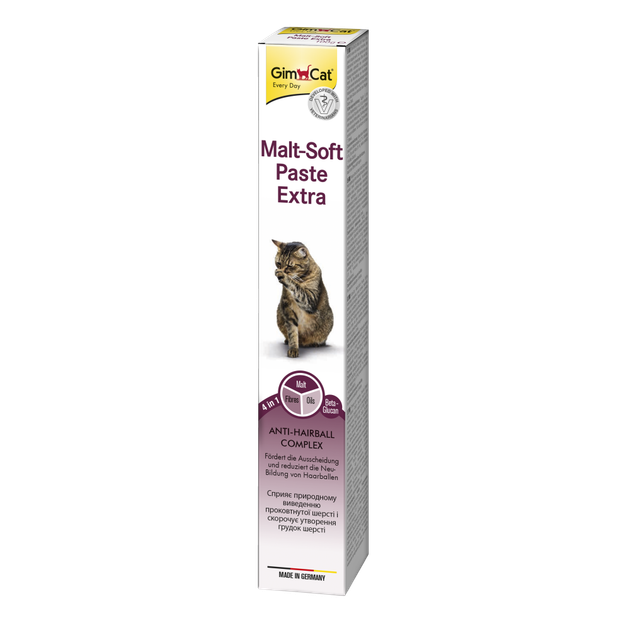 Паста Gimborn GimCat Malt-Soft Extra, для кошек, для выведения шерсти и улучшения моторики желудка, 100 г - изображение 2