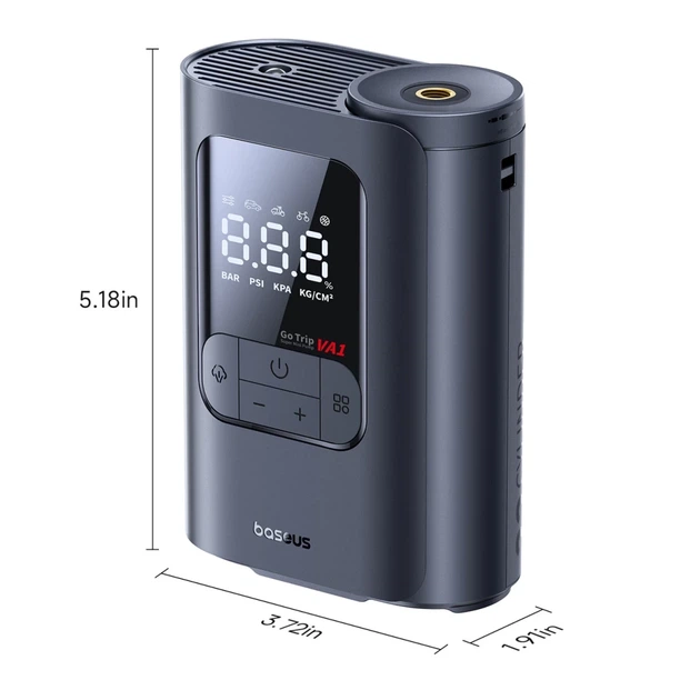 Беспроводной компрессор Baseus GoTrip VA1 150 PSI 7500 mAh Dark Gray (6932172696085) - изображение 5