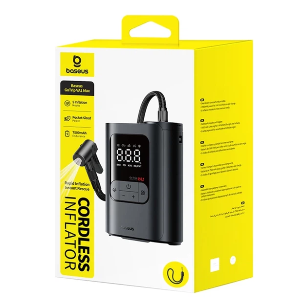 Беспроводной компрессор Baseus GoTrip VA1 150 PSI 7500 mAh Dark Gray (6932172696085) - изображение 6