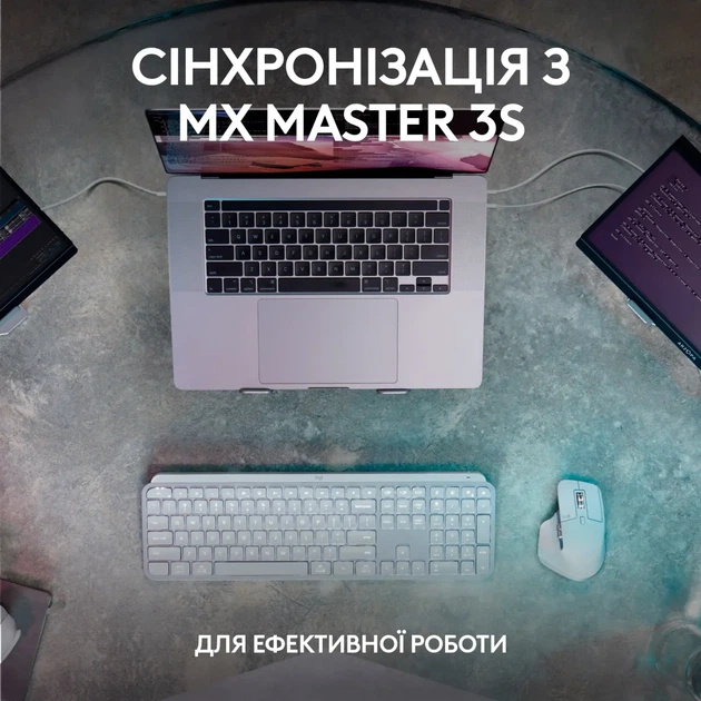 Клавіатура Logitech MX Keys S Plus Palmrest Wireless UA Graphite (920-011589) - зображення 8