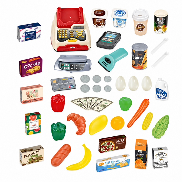 Игровой супермаркет 668-78 с кассой и продуктами - Фото 4 Игровой супермаркет 668-78 с кассой и продуктами - изображение 4
