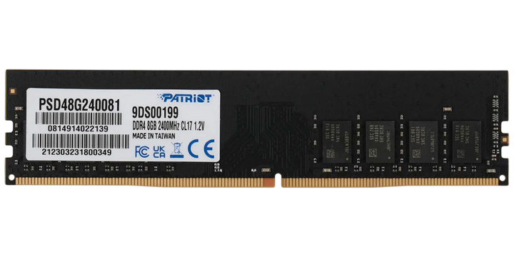 Оперативная память Patriot 8GB DDR4 2400MHz (PSD48G240081) Б/У - Фото 1 Оперативная память Patriot 8GB DDR4 2400MHz (PSD48G240081) Б/У - изображение 1