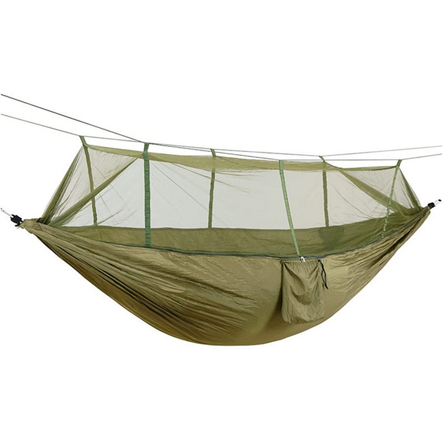 Туристический гамак до 200 кг с москитной сеткой HAMMOCK NET, Хаки - Фото 3 Туристический гамак до 200 кг с москитной сеткой HAMMOCK NET, Хаки - изображение 3