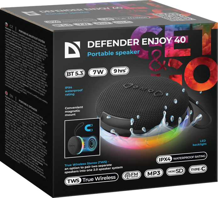 Портативна акустика Defender Enjoy 40 7Вт чорний (65141) (7191843) - Фото 8 Портативна акустика Defender Enjoy 40 7Вт чорний (65141) (7191843) - изображение 8