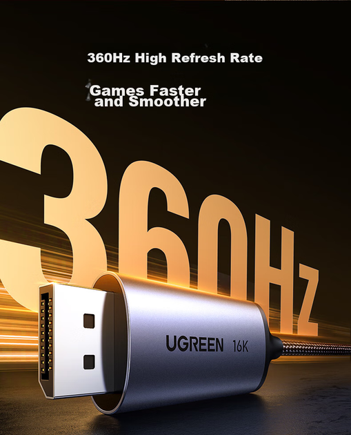 Кабель Ugreen USB Type-C - DisplayPort 2.1 16K 1.5 м (25864) - Фото 8 Кабель Ugreen USB Type-C - DisplayPort 2.1 16K 1.5 м (25864) - зображення 8