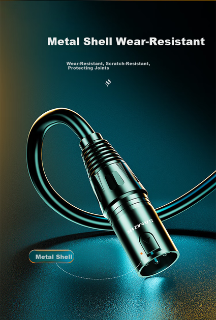 Мікрофонний кабель SAMZHE SKN-100 XLR Male - XLR Female 10 м Black - зображення 9