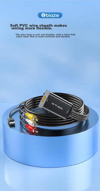 Кабель-преобразователь BIAZE ZH259 HDMI на AV черный 1 м (ZH259-1m) - изображение 9