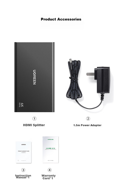 Разветвитель видеосигнала UGREEN 90804 HDMI 2.0 4K 60 Гц - изображение 14