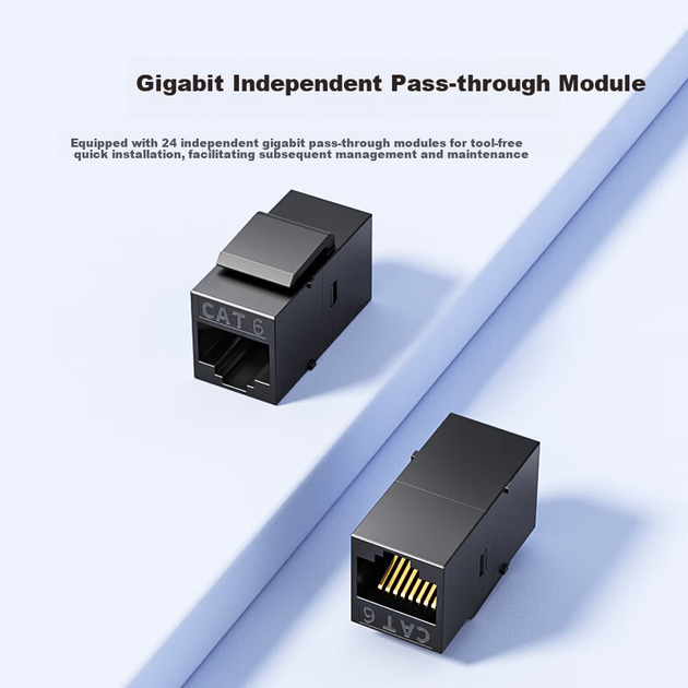 Патч-панель Biaze TT86 24 порти Cat 6 UTP у зборі з органайзером - Фото 5 Патч-панель Biaze TT86 24 порти Cat 6 UTP у зборі з органайзером - зображення 5