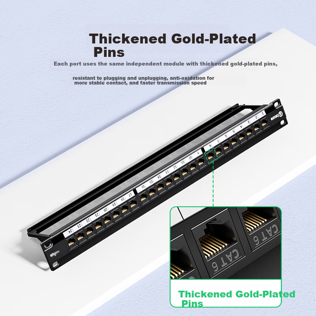 Патч-панель Biaze TT86 24 порти Cat 6 UTP у зборі з органайзером - Фото 6 Патч-панель Biaze TT86 24 порти Cat 6 UTP у зборі з органайзером - зображення 6