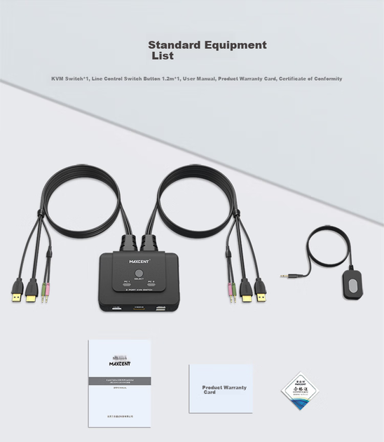 KVM-перемикач MAXCENT AE-102HA 2-портовий HDMI-USB з підтримкою звуку - Фото 13 KVM-перемикач MAXCENT AE-102HA 2-портовий HDMI-USB з підтримкою звуку - зображення 13
