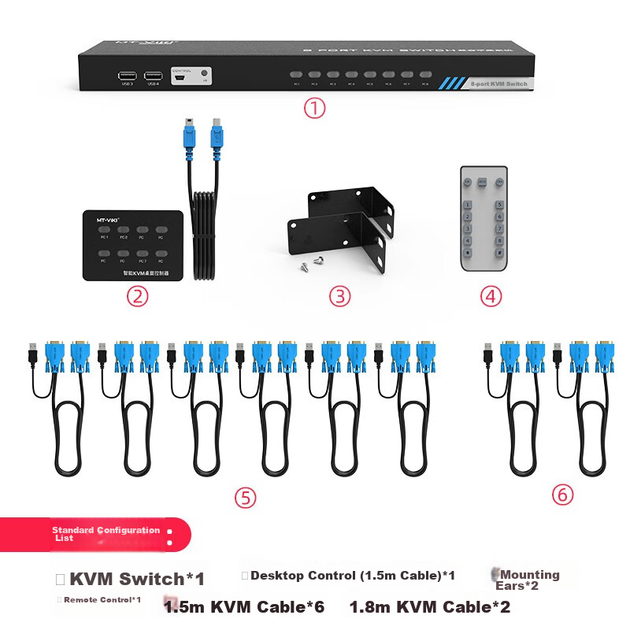 KVM-перемикач MT-Viki MT-801UK 8-портовий VGA - зображення 14