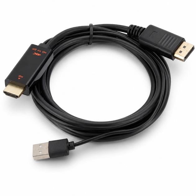 Кабель-конвертор HDMI to DisplayPort 4K 1.8м 45661 - Фото 1 Кабель-конвертор HDMI to DisplayPort 4K 1.8м 45661 - изображение 1