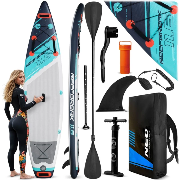 SUP-дошка Reefbreak 350×81×15 см Neo-Sport 170312 трьох шарова до 150кг - Фото 2 SUP-дошка Reefbreak 350×81×15 см Neo-Sport 170312 трьох шарова до 150кг - изображение 2