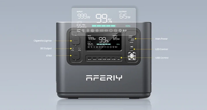 Портативная зарядная станция AFERIY AF-P210 2400W 2048Wh Wi-Fi Black - изображение 2