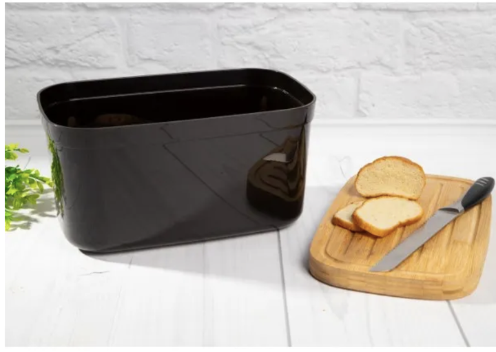 Хлібниця Joseph Joseph Bread Bin з бамбуковою кришкою-дошкою, чорна - зображення 5
