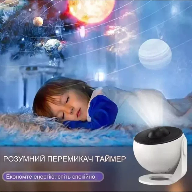 Нічний світильник-проектор зоряного неба BL-DQY02 з дистанційним керуванням Білий - зображення 7