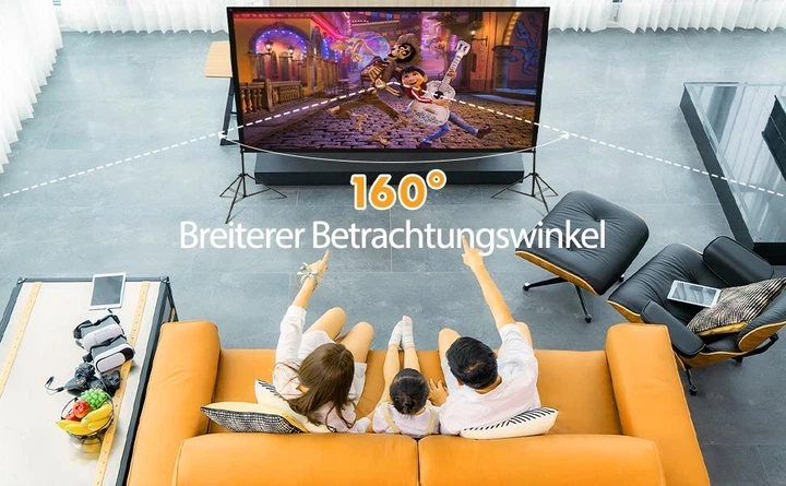 Экран для проектора VISULAPEX 100" 4K HD 16:9 на штативе, складной портативный проекционный экран с сумкой - изображение 3