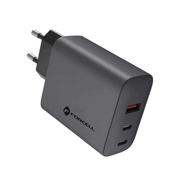 Сетевое зарядное устройство Forcell F-Energy GaN 2 x USB C + USB A QC4.0 PD 4A 65W Grey (5903396231452) - изображение 11