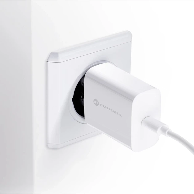 Сетевое зарядное устройство Forcell F-Energy USB C QC4.0 PD 3A 25W + кабель USB C to USB C White (5903396108099) - изображение 5