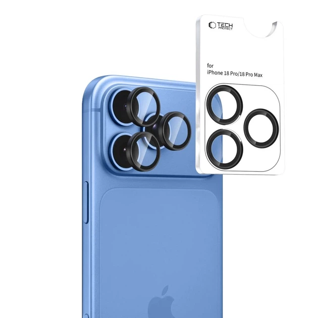 Защитное стекло для камеры Tech-Protect CamRing Fit+ для iPhone 18 Pro | 18 Pro Max Black (5906302325016) - изображение 2